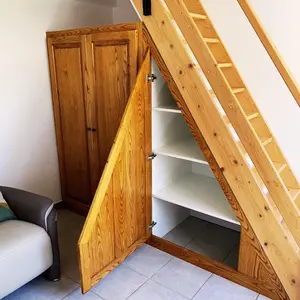 Placard en châtaignier aménagé sous escalier à Alès