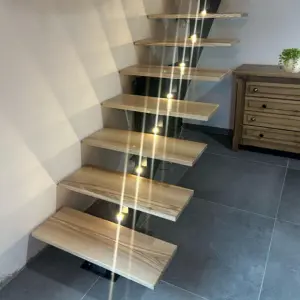 Escalier bois limon central en fer MHC Gard