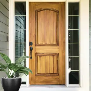 Porte d'entrée en bois