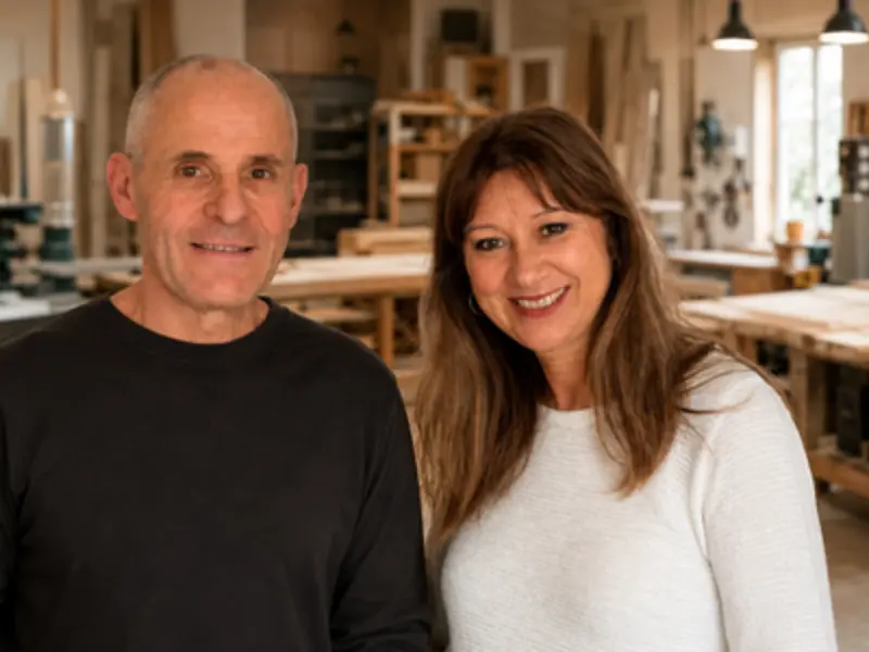 Robert et Nicole, dirigeants associés de Menuiserie Habitat Cévenol